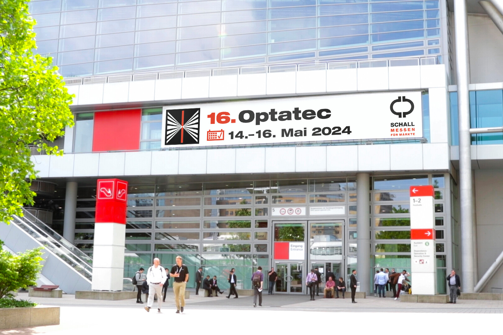 Optatec Internationale Fachmesse für optische Technologien, Komponenten und Systeme Optatec Eingang Frankfurt Date 2024 mit schall uai