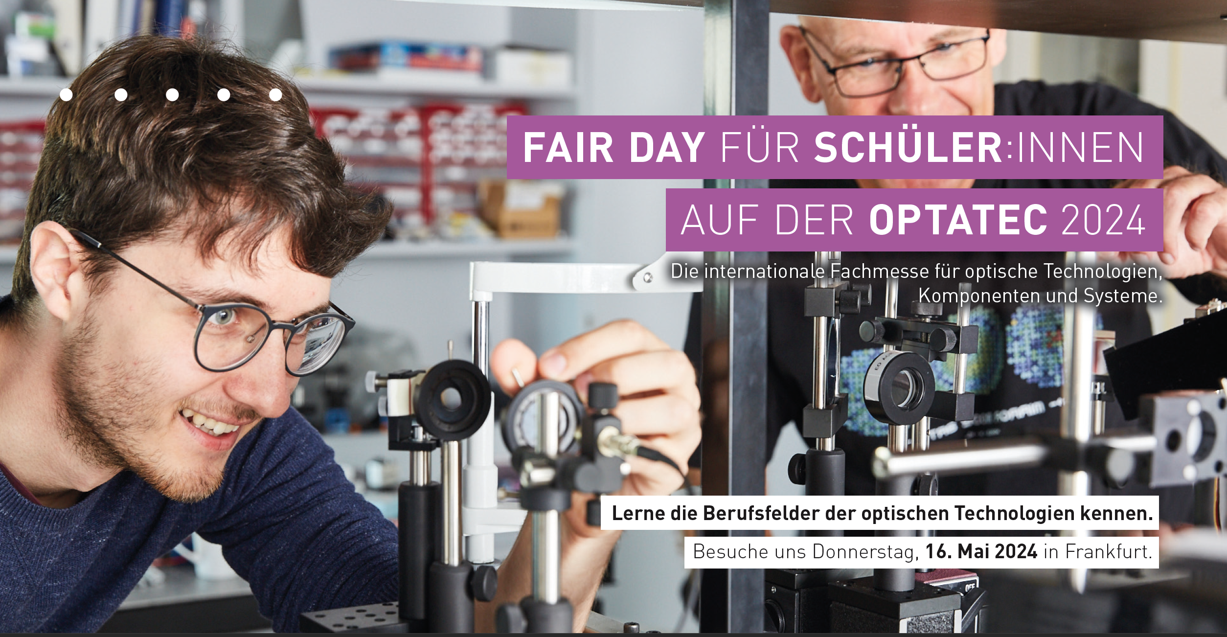 Optatec Internationale Fachmesse für optische Technologien, Komponenten und Systeme Flyer Fairday Bild