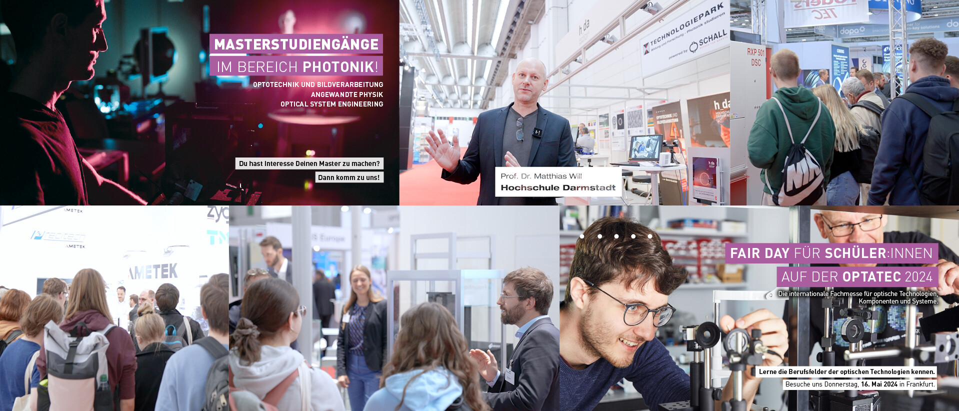 Optatec Internationale Fachmesse für optische Technologien, Komponenten und Systeme Optatec 2024 Fairday Photonik 1920x822 uai