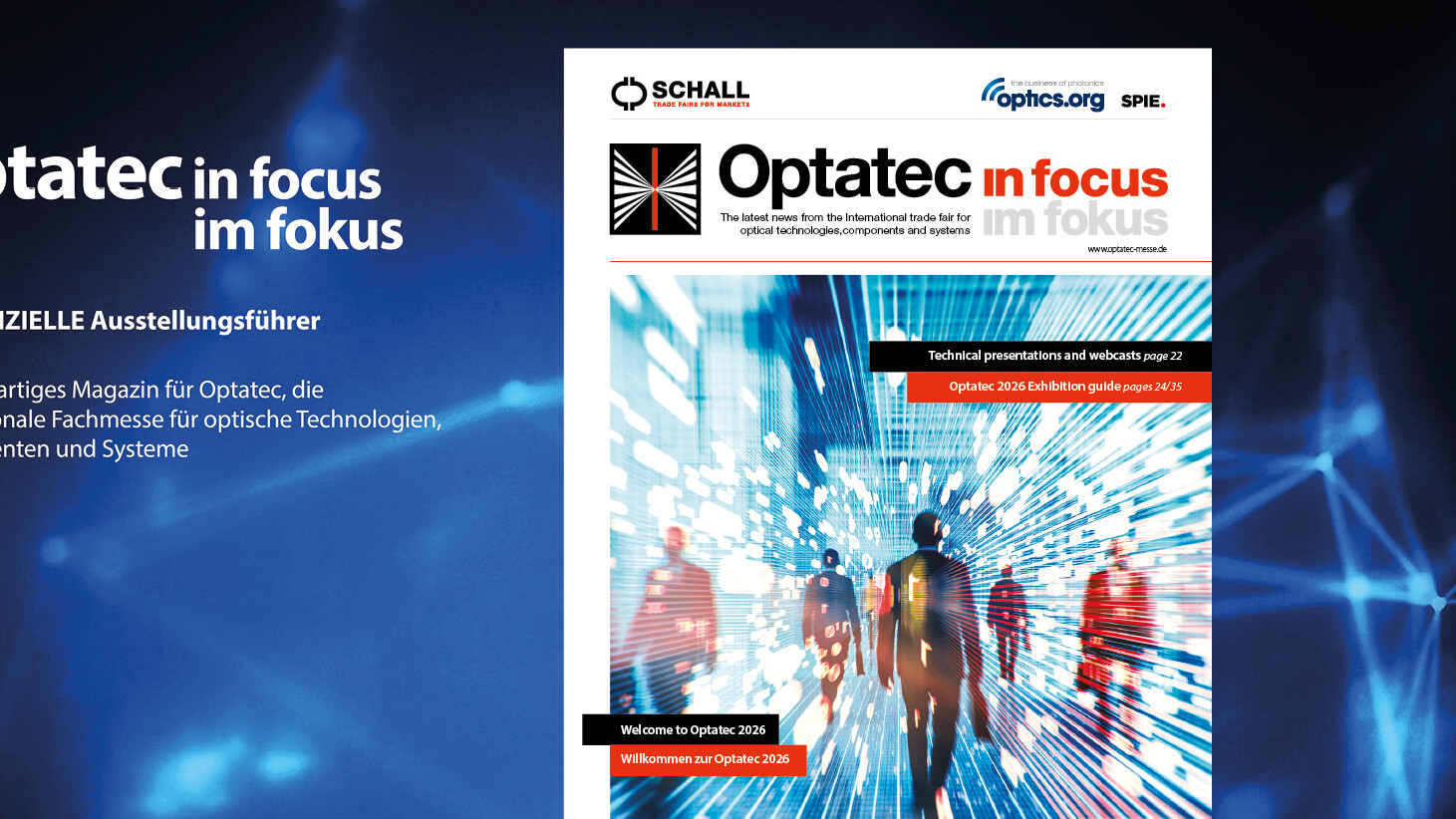 Optatec Internationale Fachmesse für optische Technologien, Komponenten und Systeme Optatec Special 1920x822 2026 DE uai