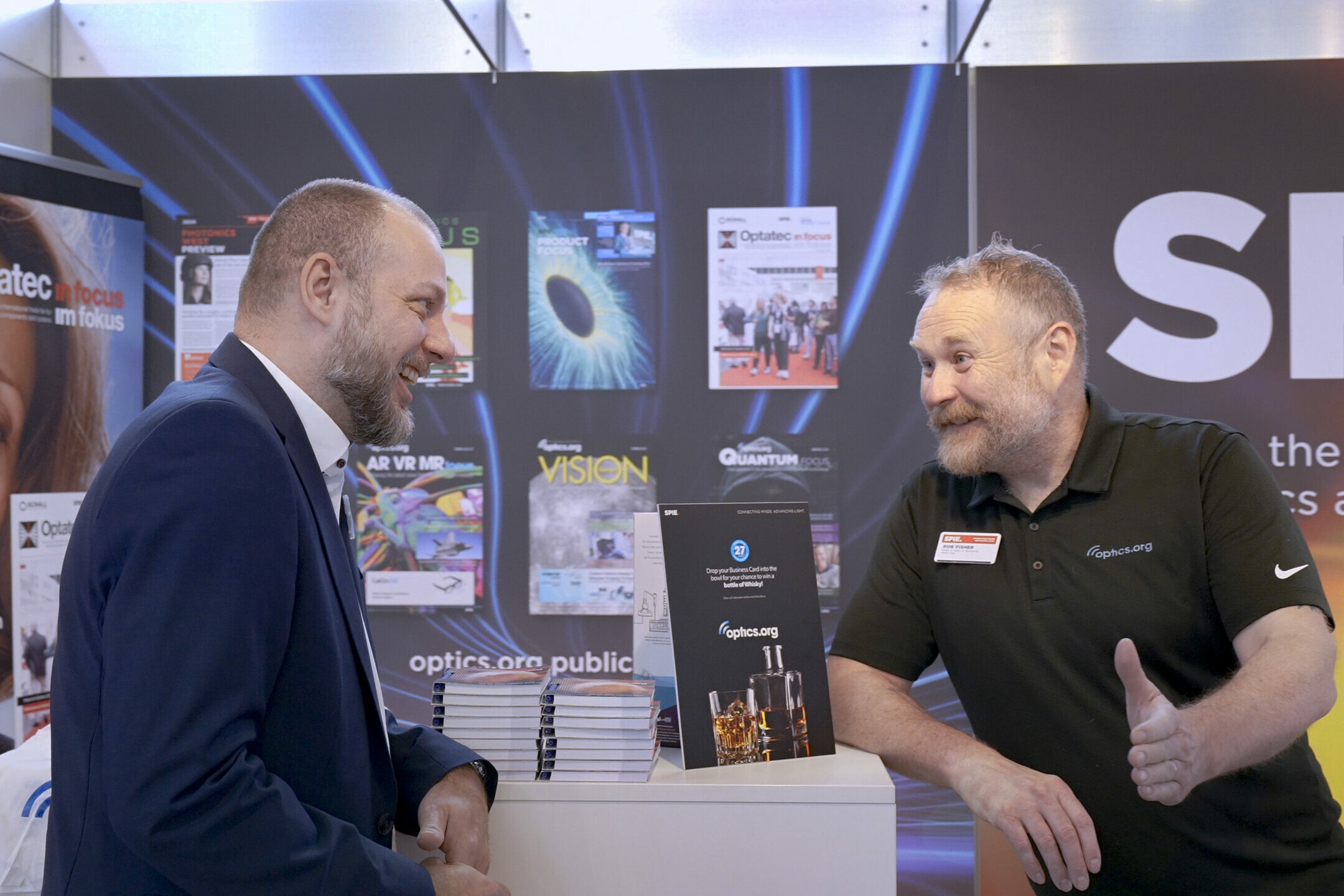 Optatec Internationale Fachmesse für optische Technologien, Komponenten und Systeme Optatec 2024 093 scaled uai Fabian Krüger, Projektleiter Optatec / Rob Fisher, Head of Sales & Marketing, optics.org / SPIE