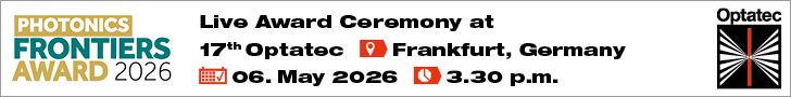 Optatec Internationale Fachmesse für optische Technologien, Komponenten und Systeme Photonics Frontiers Award Optatec Internationale Fachmesse für optische Technologien, Komponenten und Systeme Photonics Frontiers Award